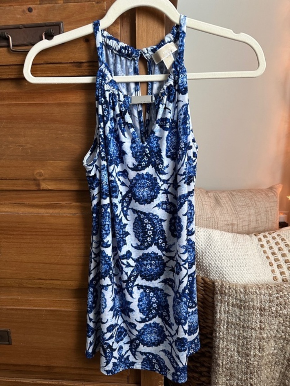 MICHAEL Michael Kors Navy and White Floral Top